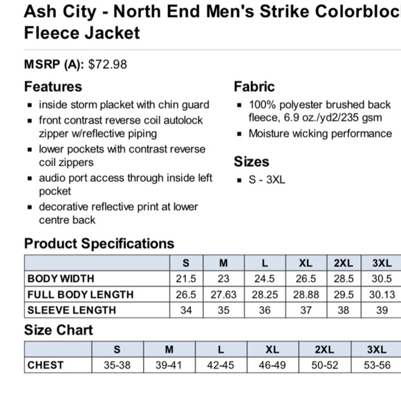 🌟 Men's Strike Colour Block Fleece Jacket - Picture 6 of 7